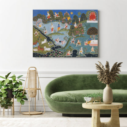 Blindman's Bluff, Page From a Dispersed Bhagavata Purana (Ancient Stories of Lord Vishnu) // Wall Art Print