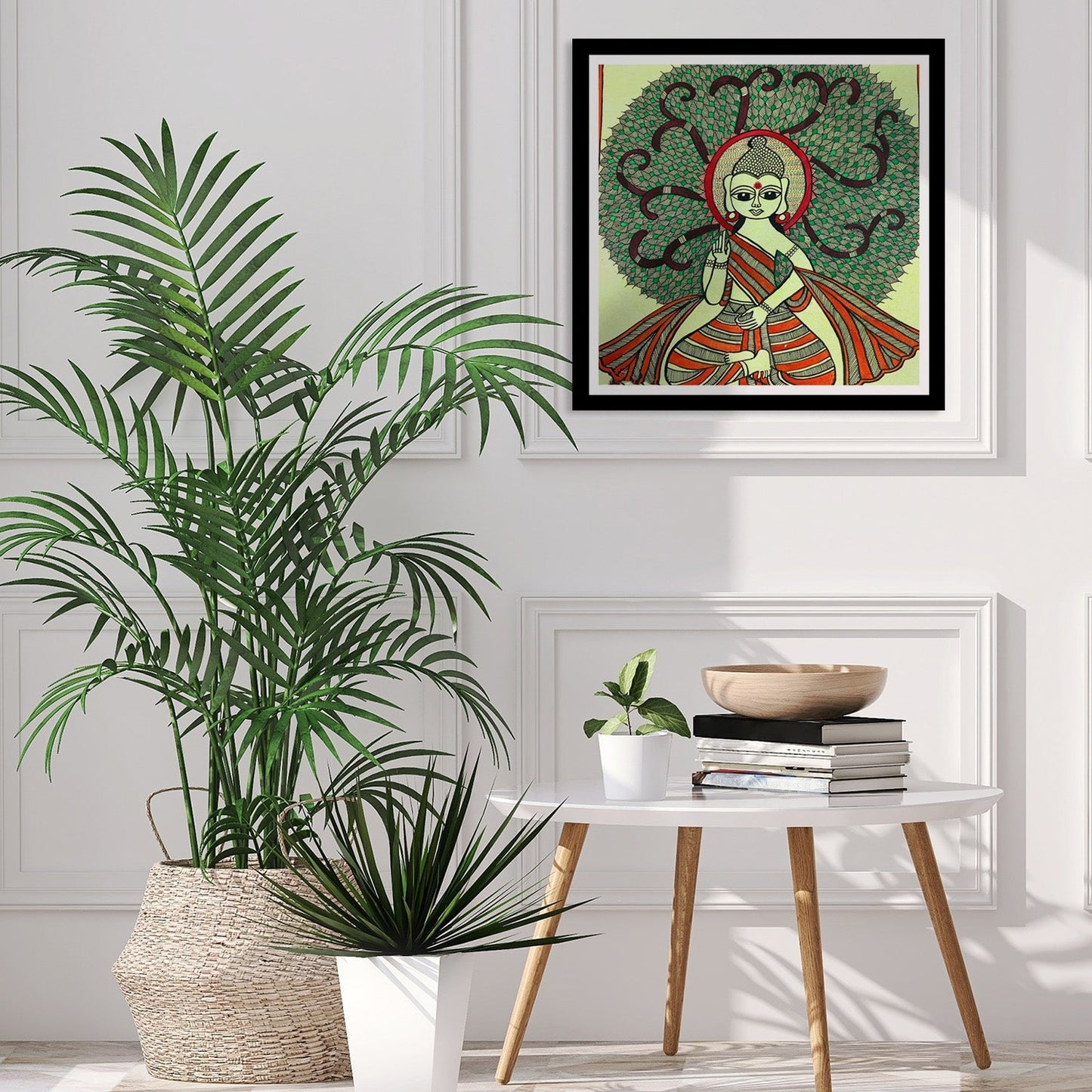 Buddha Madhubani Painting, Framed Art