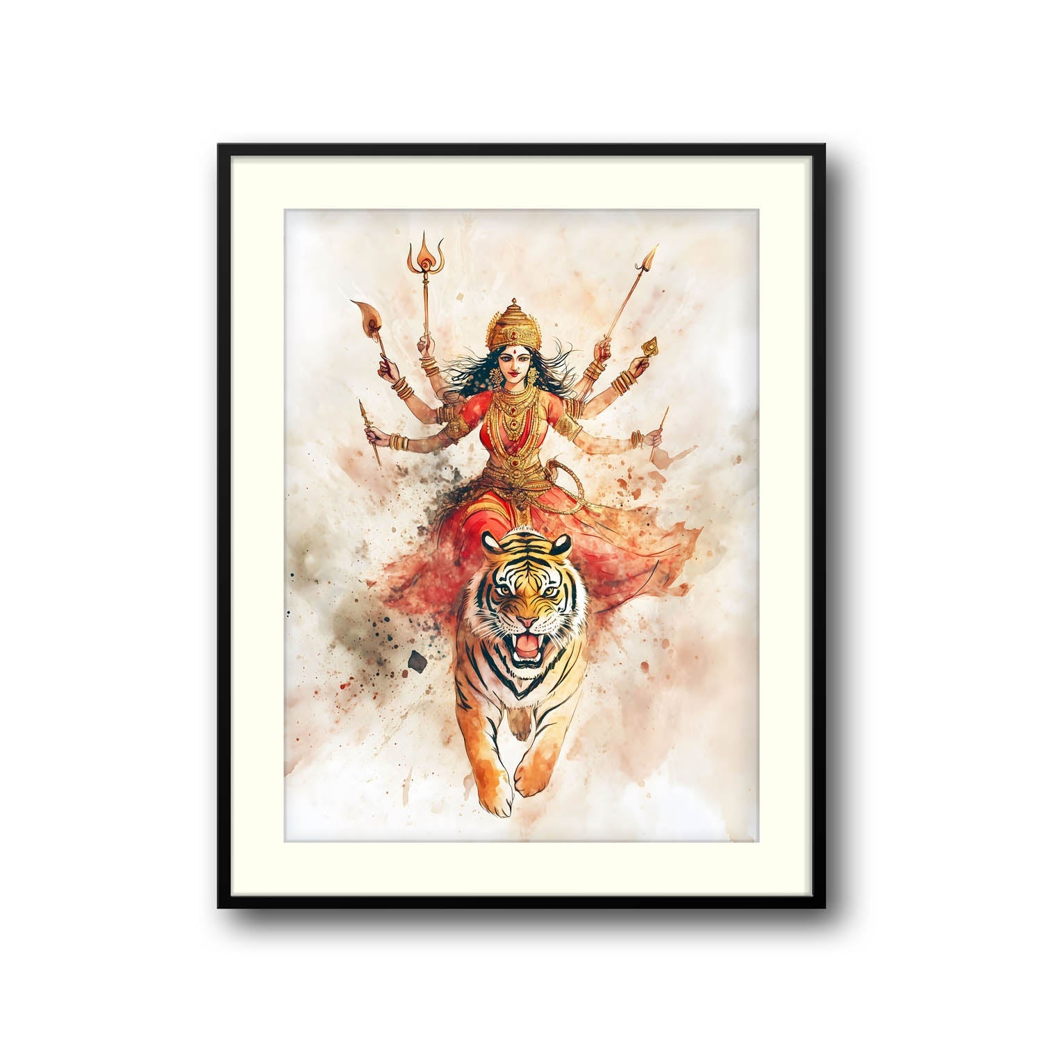 Goddess Durga on Tiger - Vastu Painting