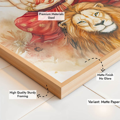 Goddess Durga sitting on Lion - Vastu Painting