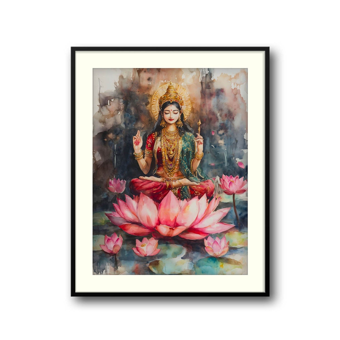 Goddess Laxmi amongst Lotuses - Vastu Painting