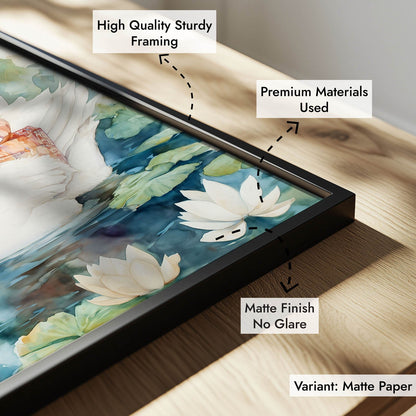 Goddess Saraswati on Swan - Vastu Painting