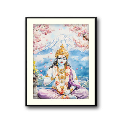 Lord Vishnu in Himalaya  - Vastu Painting