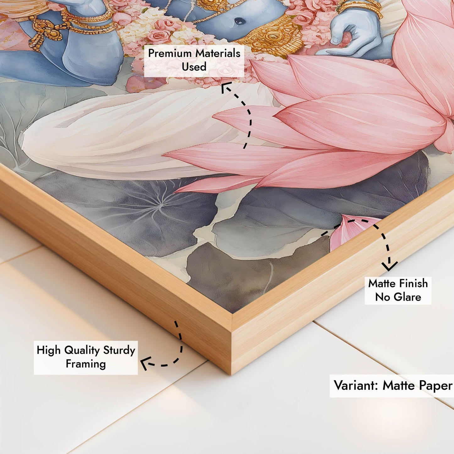 Lord Vishnu on Lotus - Vastu Painting