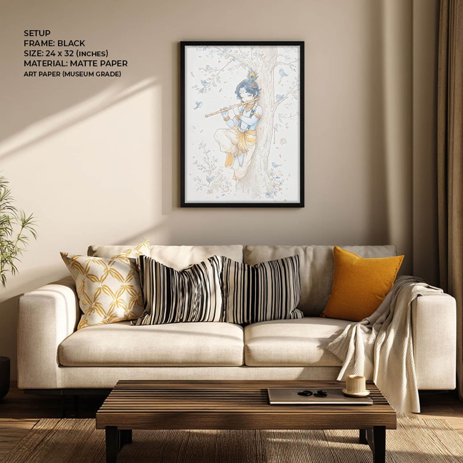 Bal Krishna Flute Wall Art – Vastu Painting for Home