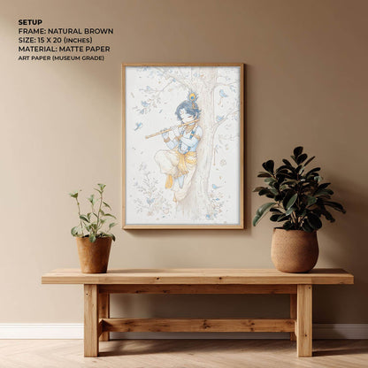 Bal Krishna Flute Wall Art – Vastu Painting for Home