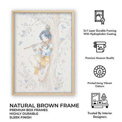 Bal Krishna Flute Wall Art – Vastu Painting for Home