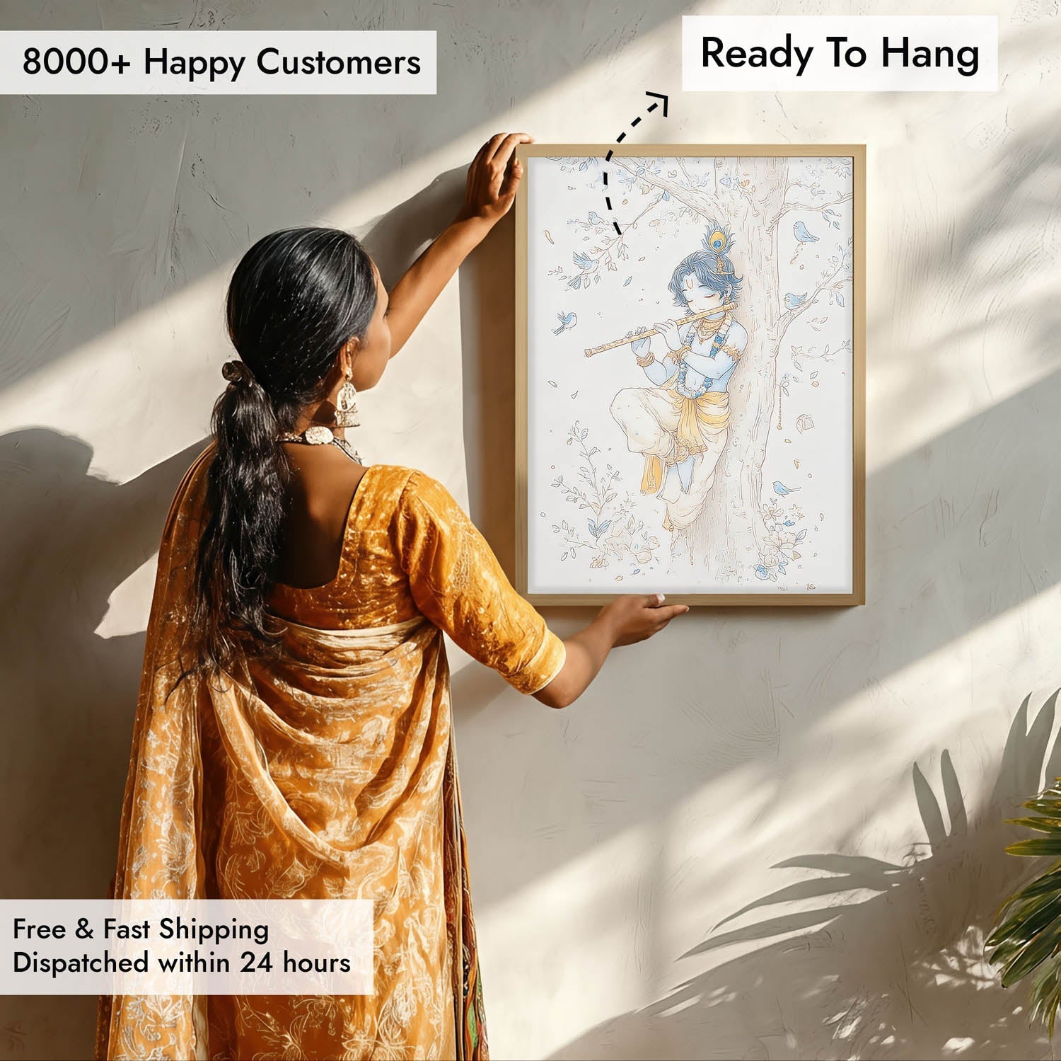 Bal Krishna Flute Wall Art – Vastu Painting for Home