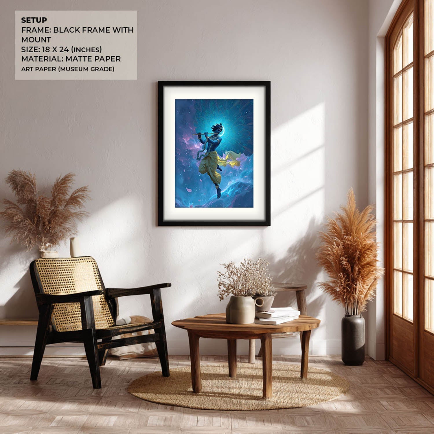 Celestial Krishna Painting – Divine Wall Art