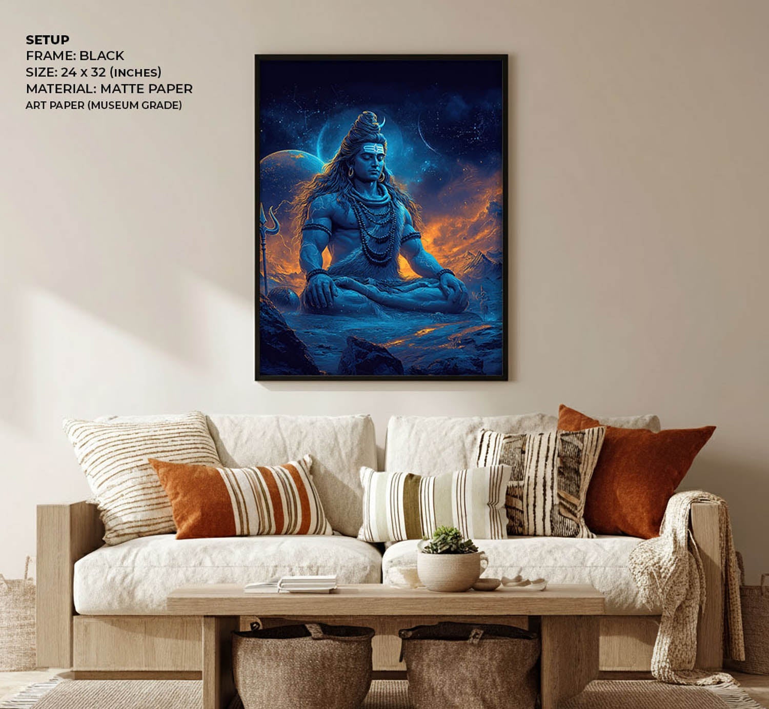 Cosmic Shiva Painting – Mahadev Wall Art