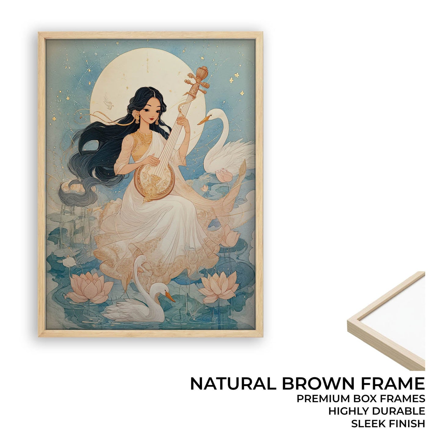 Divine Saraswati Painting – Goddess of Wisdom