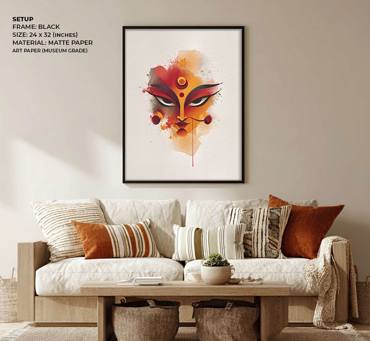 Durga Shakti Painting – Divine Goddess Wall Art