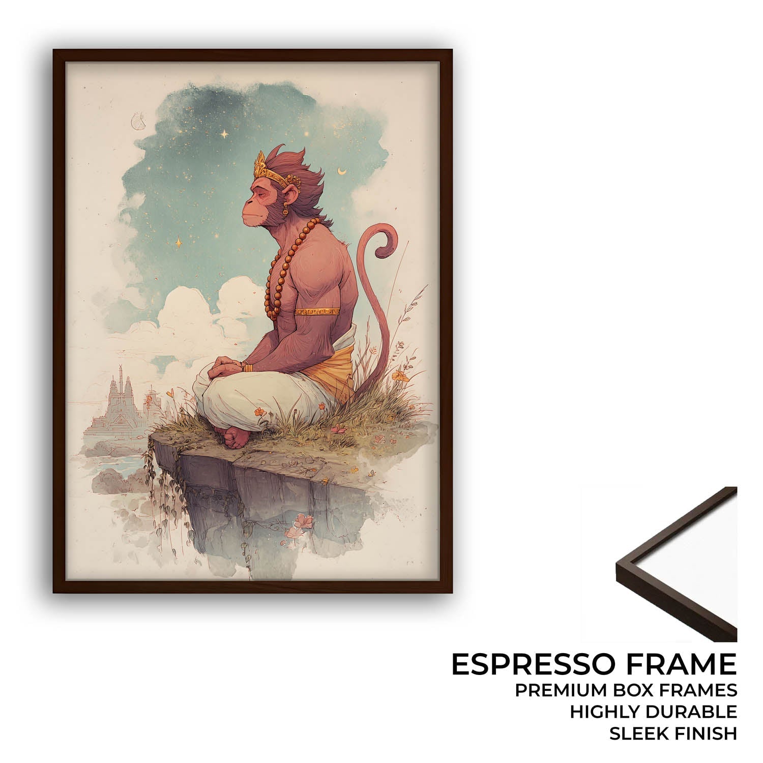 Hanuman Painting – Bajrangbali Wall Art in Meditation