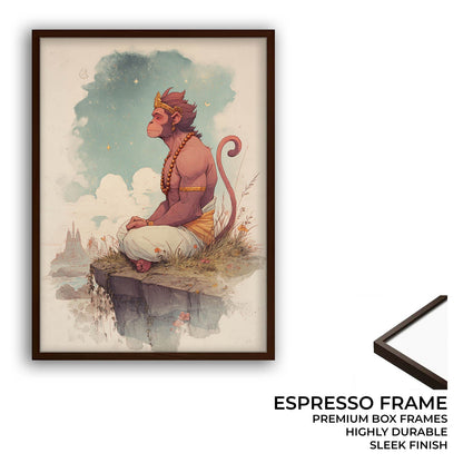 Hanuman Painting – Bajrangbali Wall Art in Meditation