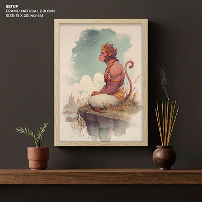 Hanuman Painting – Bajrangbali Wall Art in Meditation