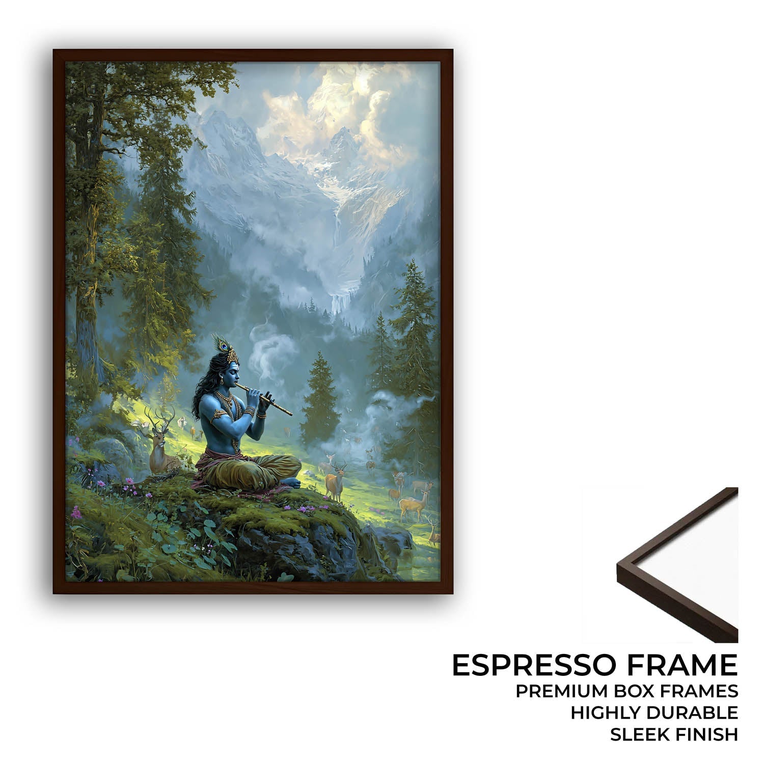 Krishn in the Valley Painting – Divine Flute