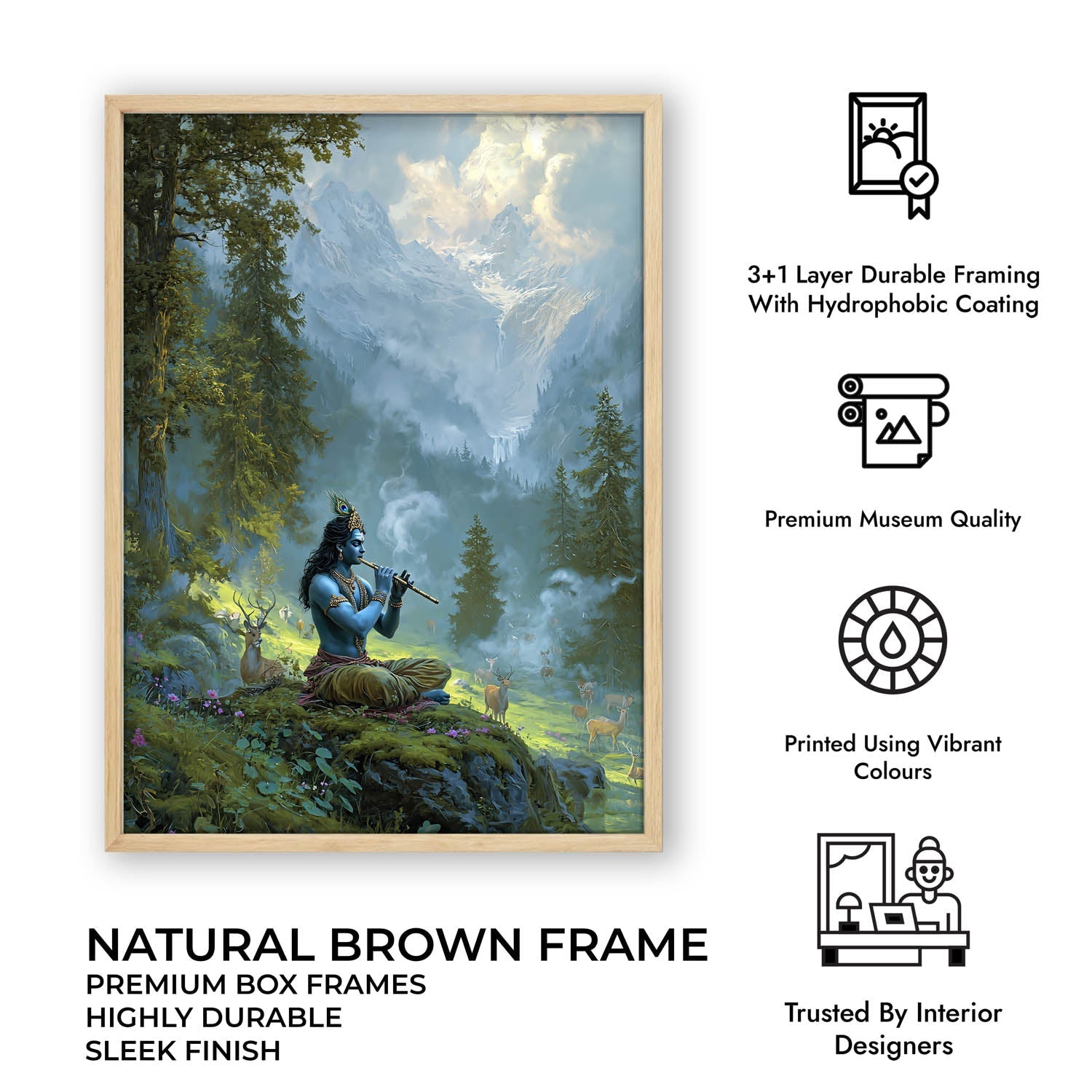 Krishn in the Valley Painting – Divine Flute