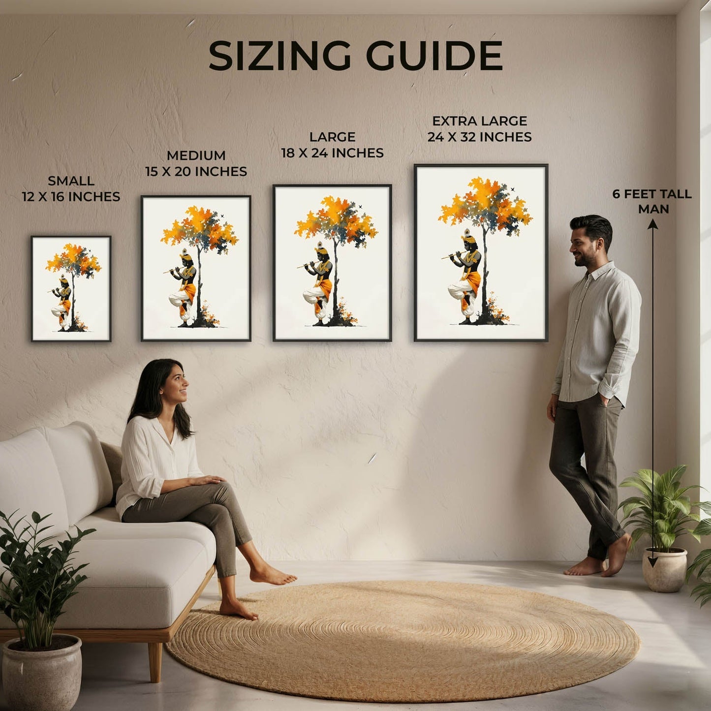 Krishna Under the Tree – Vastu Painting