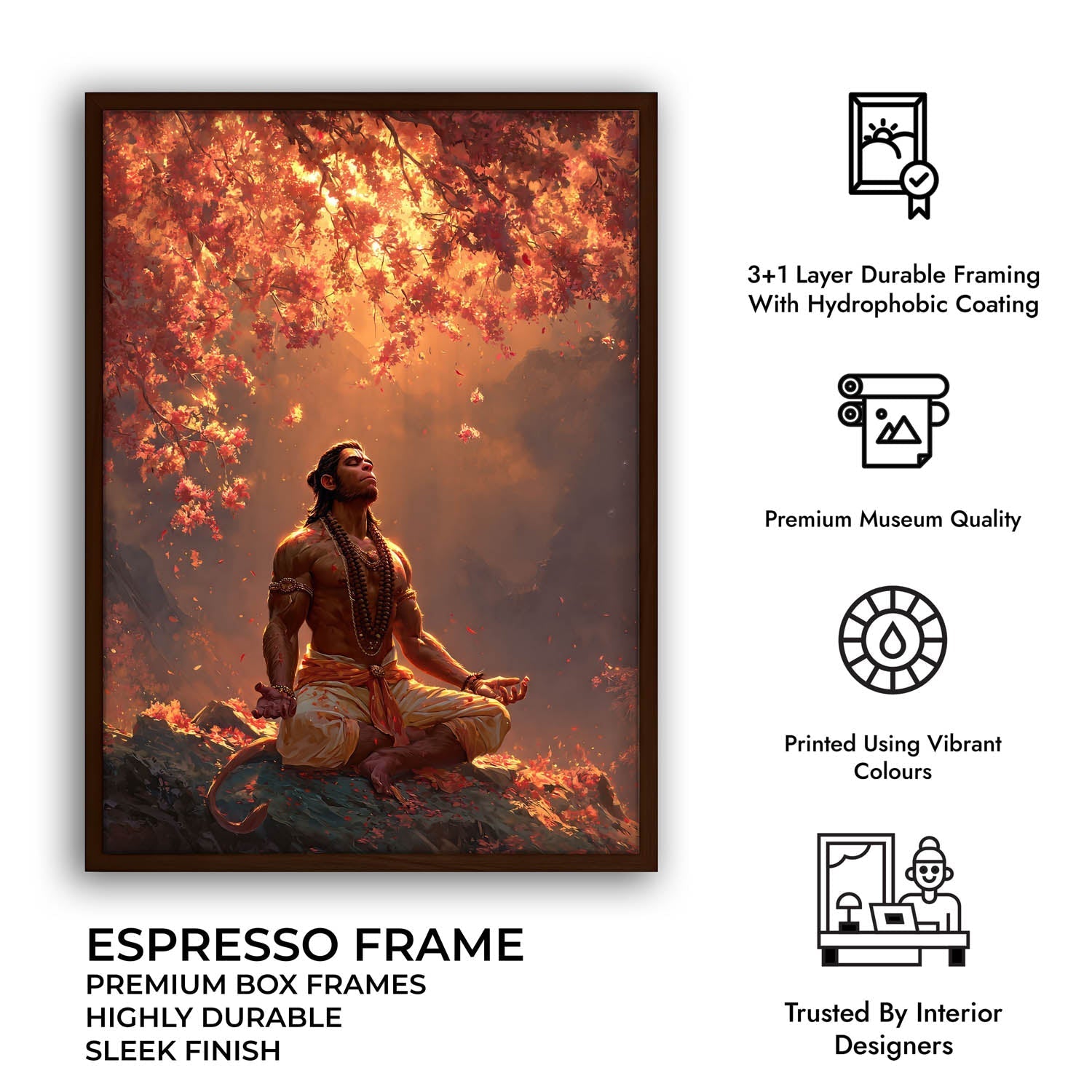 Lord Hanuman Meditation Painting – Vastu Wall Art