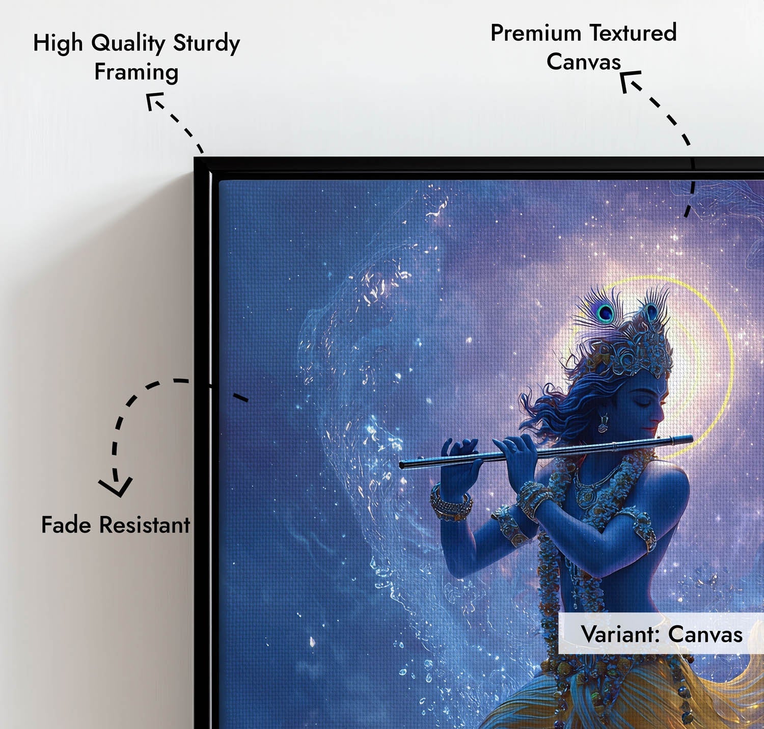 Lord Krishn with Flute - Vastu Painting