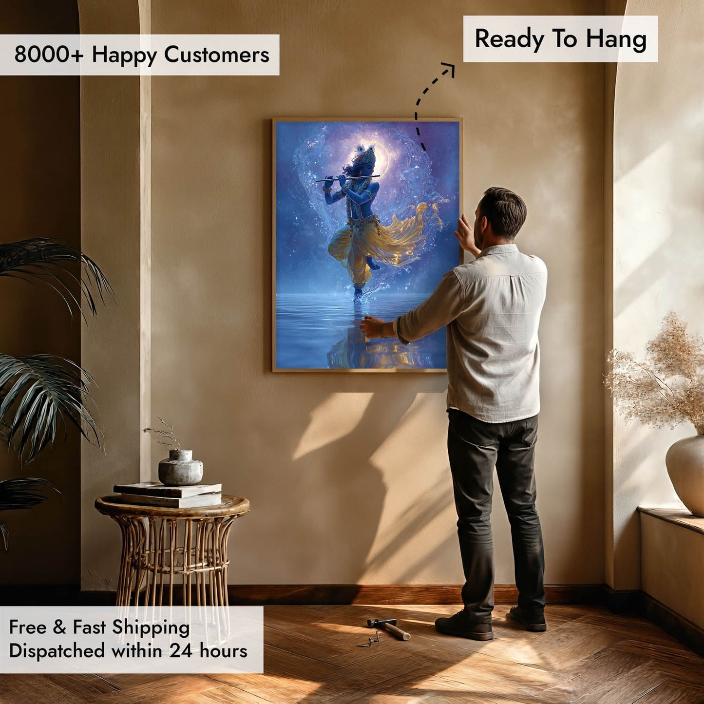Lord Krishn with Flute - Vastu Painting