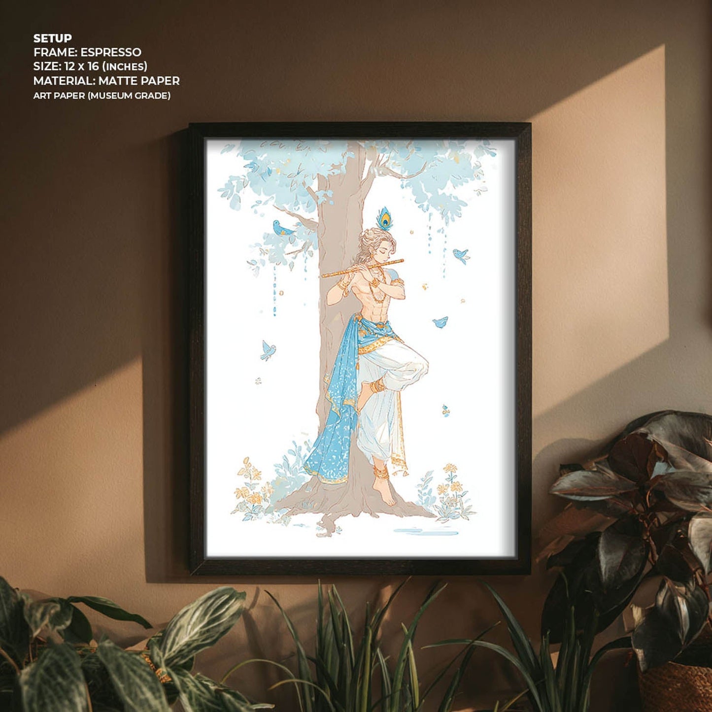 Lord Krishna Flute Wall Art – Vastu Painting for Home Decor
