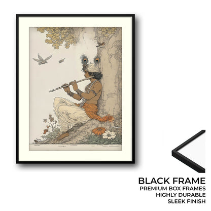Lord Krishna Playing Flute Painting – Vastu Wall Art