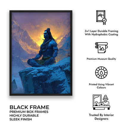 Lord Shiva Meditation Painting – Mahadev Himalayan Vastu Wall Art