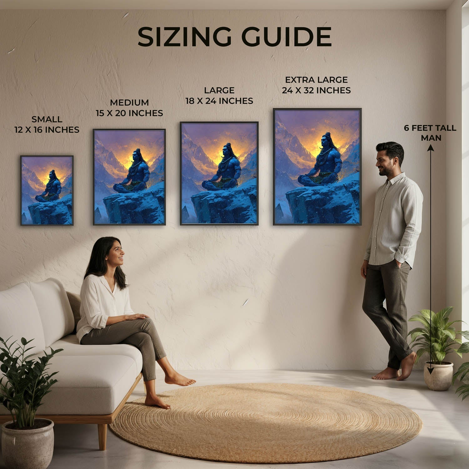 Lord Shiva Meditation Painting – Mahadev Himalayan Vastu Wall Art