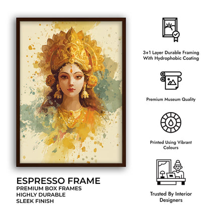 Maa Laxmi Painting – Golden Goddess Wall Art