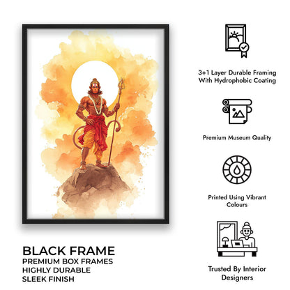 Majestic Hanuman Painting – Bajrangbali Wall Art