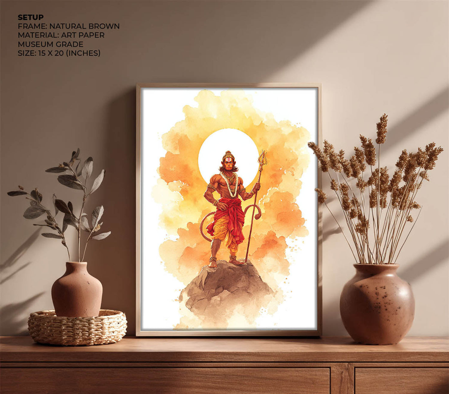 Majestic Hanuman Painting – Bajrangbali Wall Art