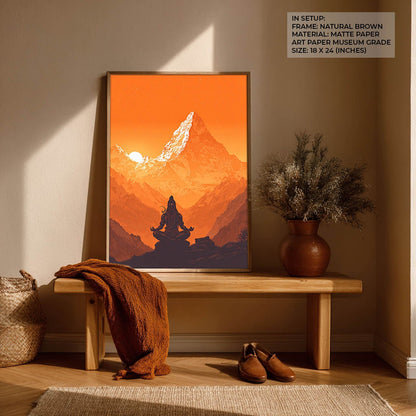 Meditating Lord Shiv in Himalaya - Vastu Painting