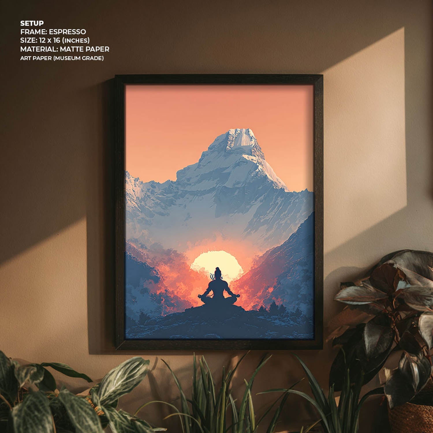 Meditating Lord Shiva in Himalayas - Vastu Painting