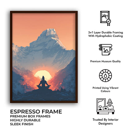 Meditating Lord Shiva in Himalayas - Vastu Painting