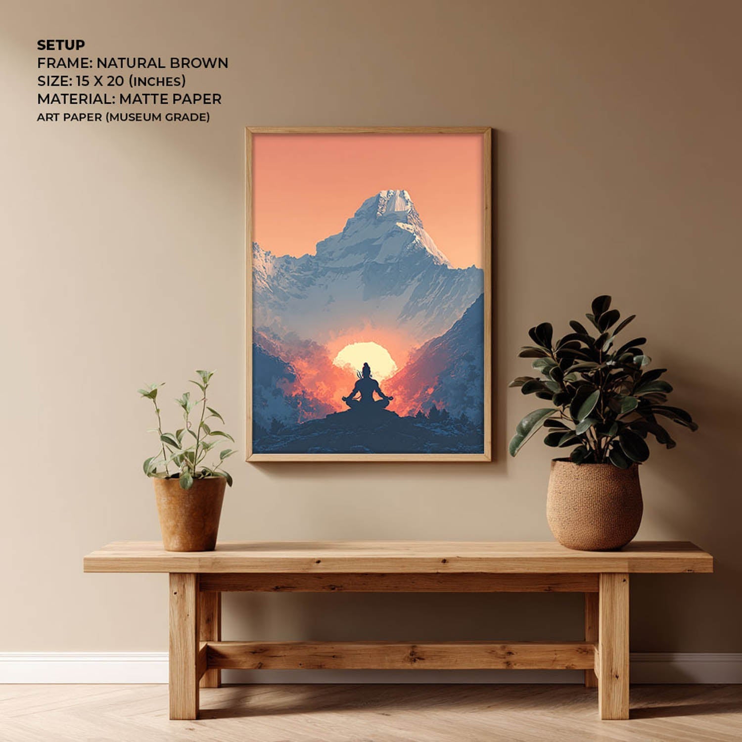 Meditating Lord Shiva in Himalayas - Vastu Painting