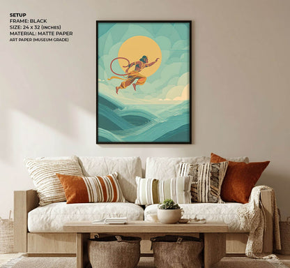 Mighty Hanuman Painting – Ocean Crossing Wall Art