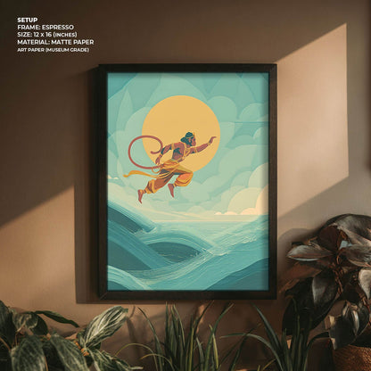 Mighty Hanuman Painting – Ocean Crossing Wall Art