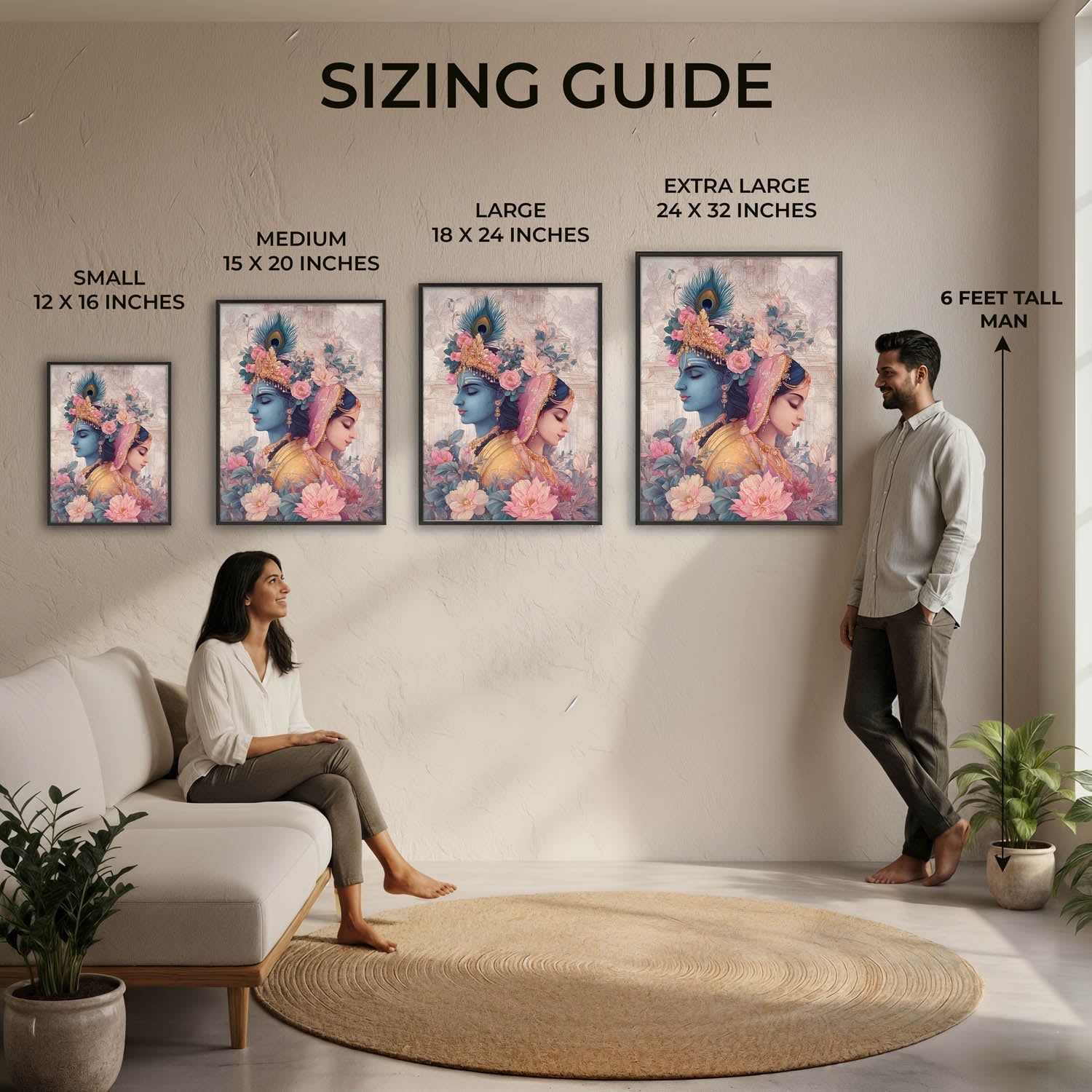 Radha Krishna Divine Painting – Vastu Wall Art