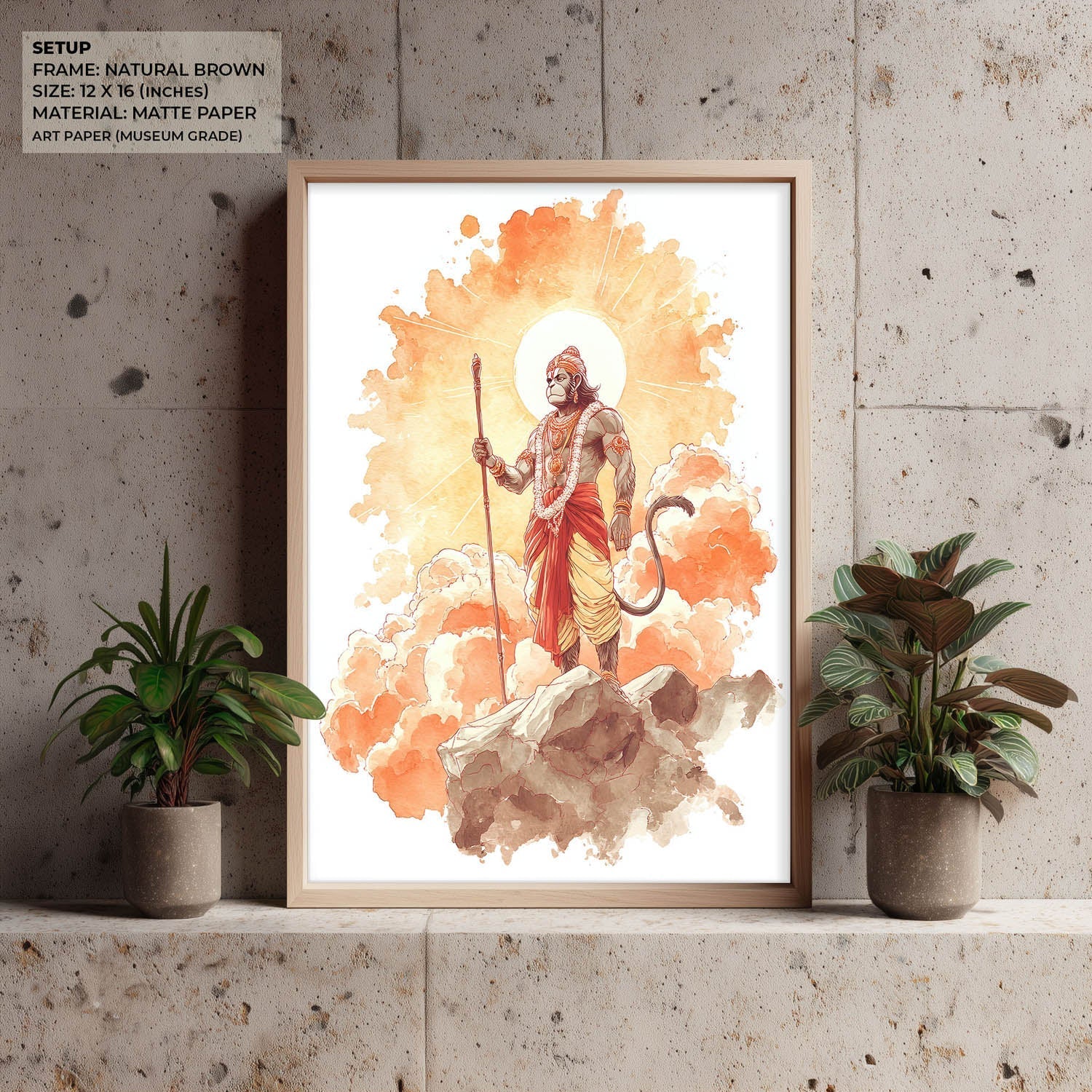 Radiant Hanuman Painting – Bajrangbali Wall Art