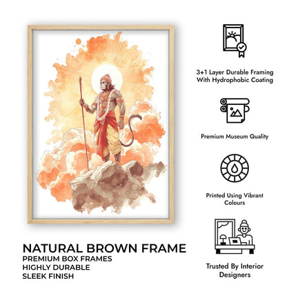 Radiant Hanuman Painting – Bajrangbali Wall Art