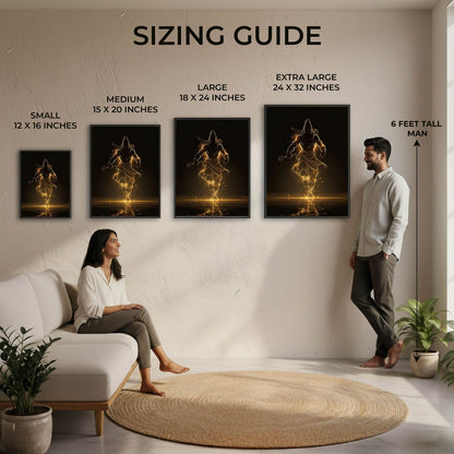 Radiant Mahadev – Golden Silhouette Shiva Wall Art
