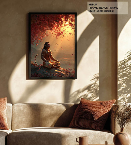 Sankat Mochan Hanuman Meditation Painting – Vastu Wall Art