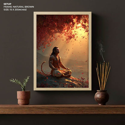 Sankat Mochan Hanuman Meditation Painting – Vastu Wall Art