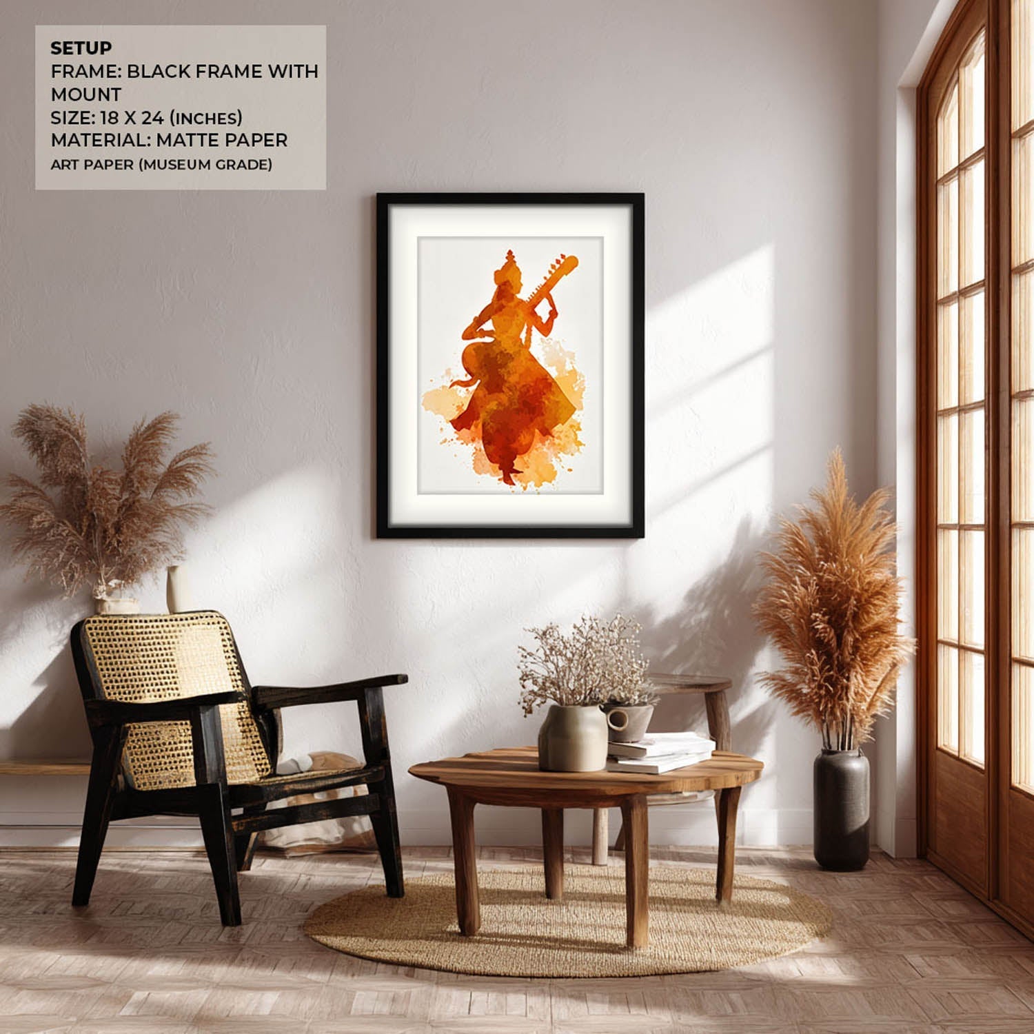 Saraswati Painting – Goddess of Knowledge Wall Art