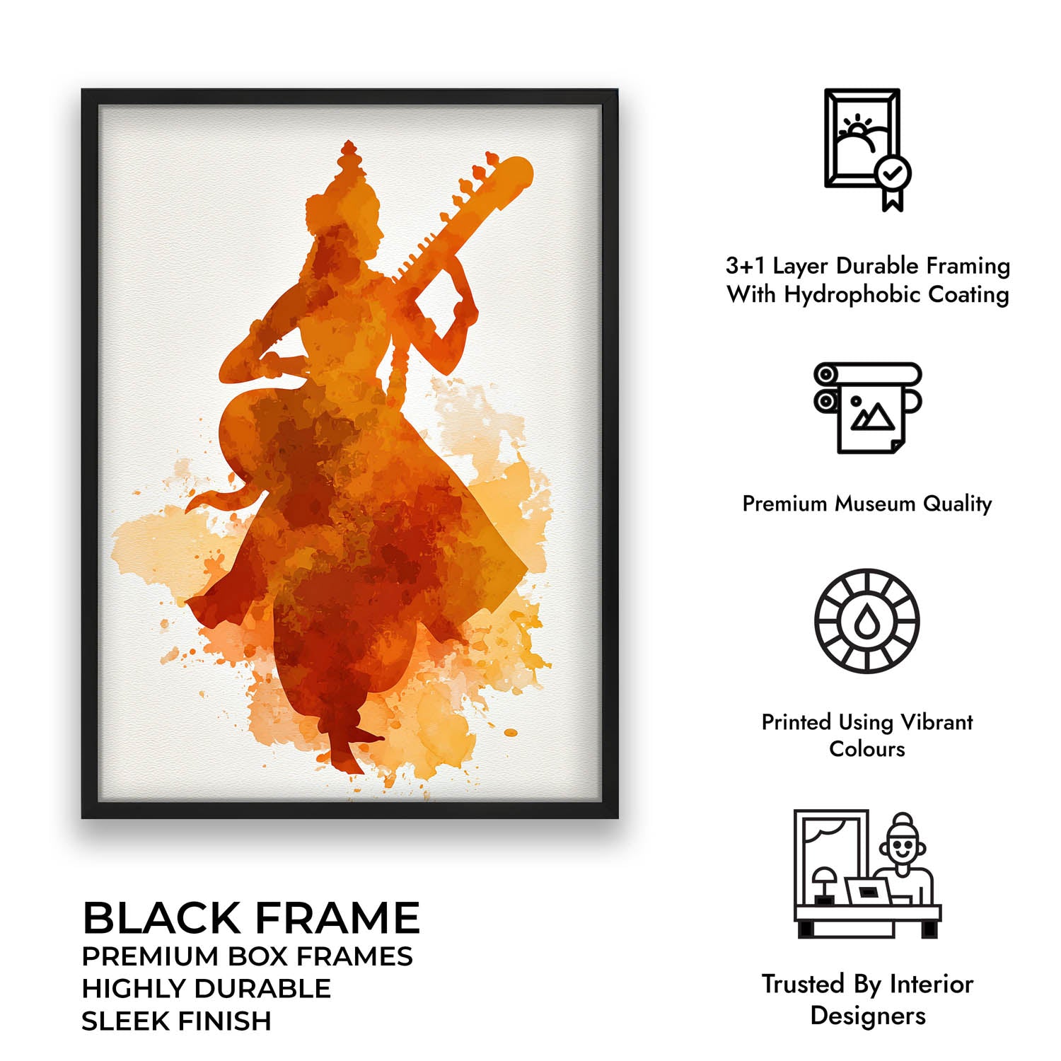 Saraswati Painting – Goddess of Knowledge Wall Art