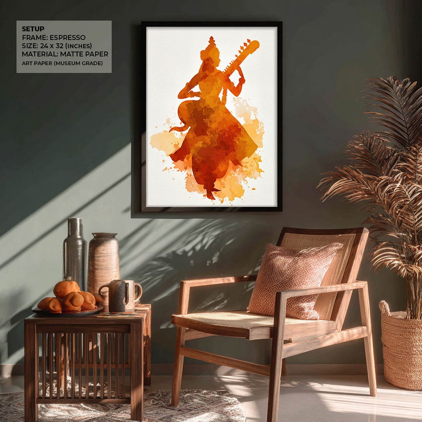 Saraswati Painting – Goddess of Knowledge Wall Art