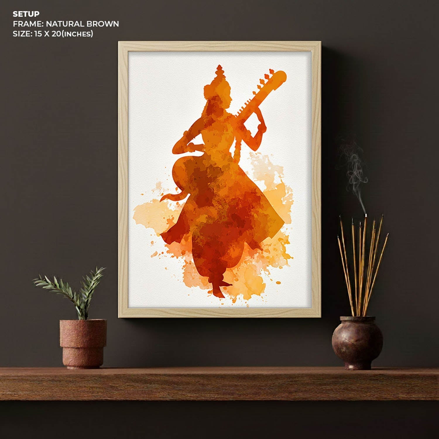Saraswati Painting – Goddess of Knowledge Wall Art