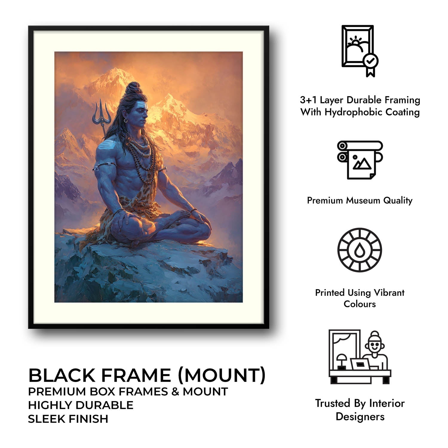 Shiv Meditation Painting – Lord Shiva Wall Art