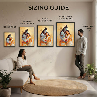 Shiv Parvati Painting – Lord Shiva and Goddess Parvati Vastu Wall Art